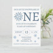 Our Little Snowflake が 1 歳に、お誕生日パーティー 招待状 (スタンド正面)