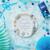 Our Little Snowflake Blue Winter Birthday Party ペーパープレート (パーティー)