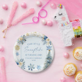 Our Little Snowflake Blue Winter Birthday Party ペーパープレート (パーティー)