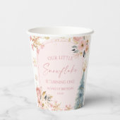 Our Little Snowflake Pink Winter Birthday Party 紙コップ (裏面)