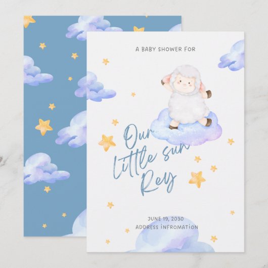 “Our Little Sun” Baby Shower Invitation 招待状 (正面/裏面)