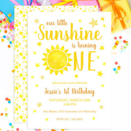 Our Little Sunshine 1st Birthday招待状- Wate 招待状