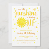 Our Little Sunshine 1st Birthday招待状- Wate 招待状 (正面)