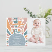 Our Little Sunshine 1st Birthday Rainbow写真 招待状 (スタンド正面)