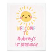 Our Little Sunshine 1st Birthday Welcomeの看板 フォトプリント (正面)
