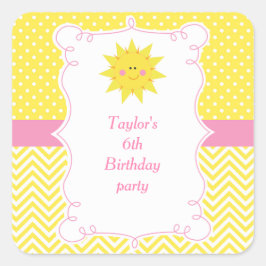 Our little Sunshine Birthday Thank You スクエアシール