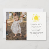 Our Little Sunshine First誕生日Photo Thank You サンキューカード (正面)