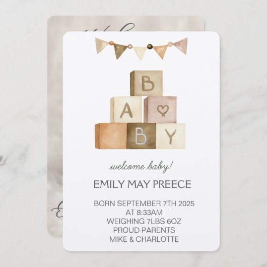 Our Little Sunshine’s Birthday Bash 招待状 (正面/裏面)