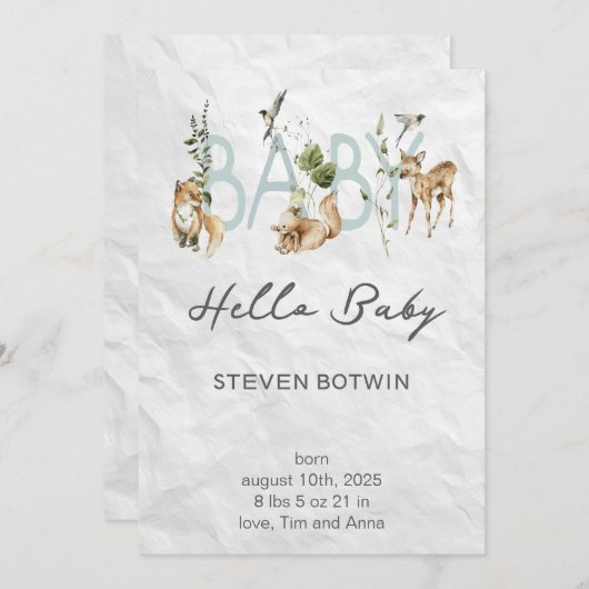 Our Little Sunshine’s Birthday Bash 招待状 (正面/裏面)