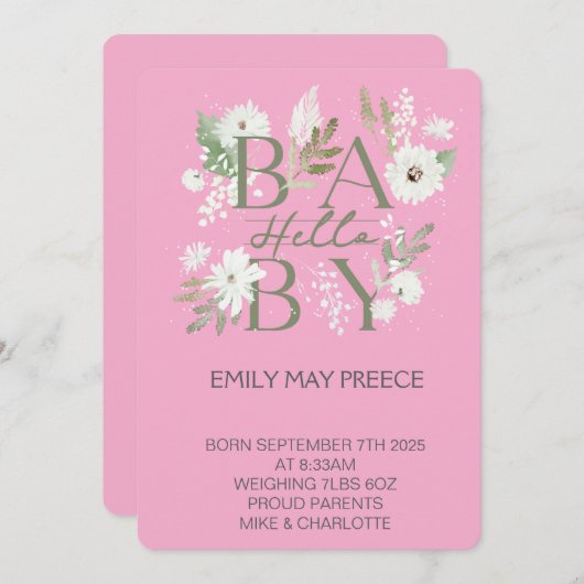 Our Little Sunshine’s Birthday Bash 招待状 (正面/裏面)