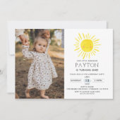 Our Little Sunshine Sun 1st Birthday Photo 招待状 (正面)