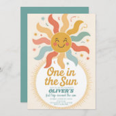 Our Little Sunshine Turns One Birthday 招待状 (正面/裏面)