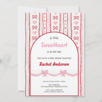 OUR LITTLE SWEATHEART VALENTINE BABYSHOWER PARTY  招待状