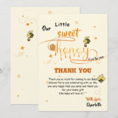 Our Little Sweet Honey Is On The Way Baby Shower サンキューカード (正面/裏面)