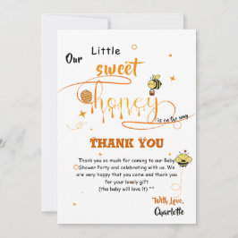 Our Little Sweet Honey Is On The Way Baby Shower サンキューカード