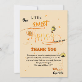Our Little Sweet Honey Is On The Way Baby Shower サンキューカード