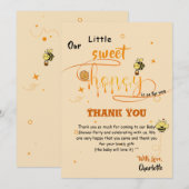 Our Little Sweet Honey Is On The Way Baby Shower サンキューカード (正面/裏面)
