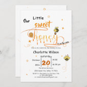 Our Little Sweet Honey Is On The Way Baby Shower 招待状 (正面/裏面)