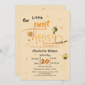 Our Little Sweet Honey Is On The Way Baby Shower 招待状 (正面/裏面)