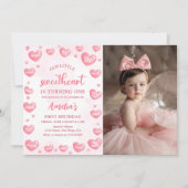 Our Little Sweetheartバレンタイン誕生日写真 招待状 (正面)