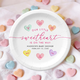 Our Little Sweetheart キャンディハート ベビーシャワー ペーパープレート