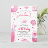 Our Little Sweetheart 1歳の誕生日 招待状 (スタンド正面)