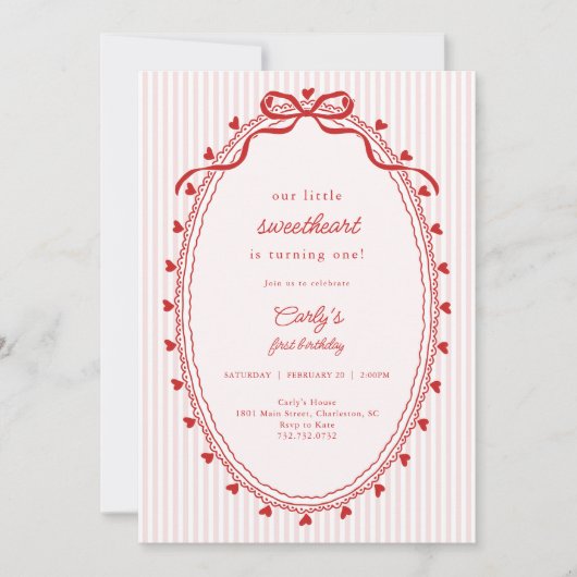 Our Little Sweetheart Birthday 招待状 (正面)