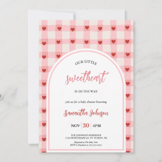 Our Little Sweetheart Cute Valentine Baby Shower  招待状