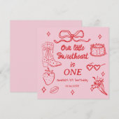 Our little Sweetheart is One Birthday セーブザデート (正面/裏面)