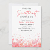 Our Little Sweetheart is Turning One 1st Birthday  招待状 (正面)