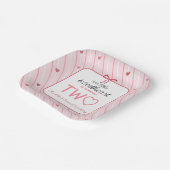 Our Little Sweetheart Is Two Hearts Birthday ペーパープレート (傾斜あり)