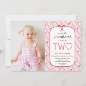 Our Little Sweetheart Is Two Photo Birthday 招待状 (正面)