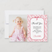 Our Little Sweetheart Photo Birthday Thank You ノートカード (正面)