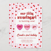 Our little sweetheart Valentine's 1st Birthday  招待状 (正面/裏面)