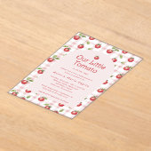 Our Little Tomato Baby Shower Invitation Pink アクリル招待状 (レイダウン)