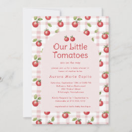 Our Little Tomatoes ベビーシャワー招待状 ピンク 招待状