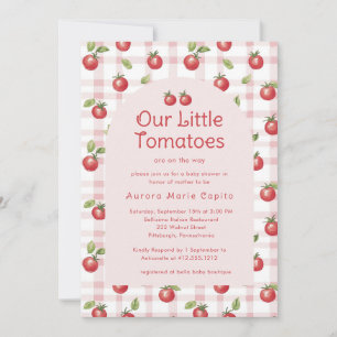 Our Little Tomatoes ベビーシャワー招待状 ピンク 招待状
