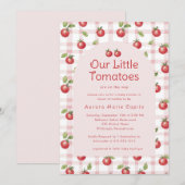 Our Little Tomatoes Baby Shower Invitation Pink 招待状 (正面/裏面)