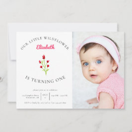 Our Little Wildflower 1st Birthdayフローラ写真 招待状