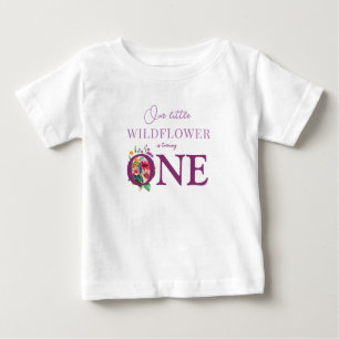Our Little Wildflower 1st Birthday 花柄 ベビーTシャツ
