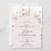 Our Little Wildflower 1st Birthday Invite 招待状 (正面)