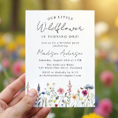 Our Little Wildflower 1st Birthday Party 招待状