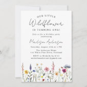 Our Little Wildflower 1st Birthday Party 招待状 (正面)