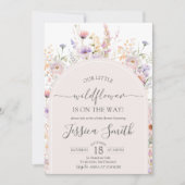 Our Little Wildflower Arch Baby Shower 招待状 (正面)