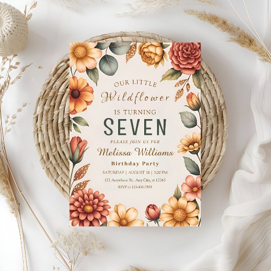 Our Little Wildflower Birthday 招待状