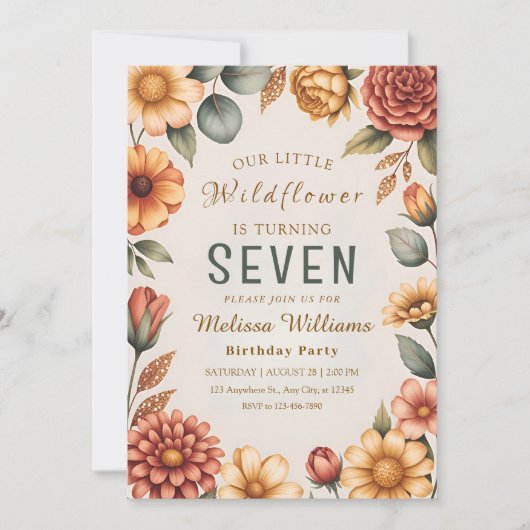 Our Little Wildflower Birthday 招待状 (正面)