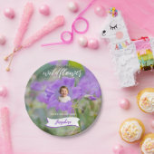 Our Little Wildflower Custom Kid's Photo Birthday ペーパープレート (パーティー)