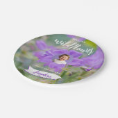 Our Little Wildflower Custom Kid's Photo Birthday ペーパープレート (アングル)