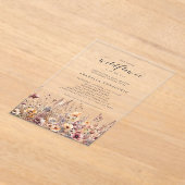 Our Little Wildflower Fall Floral Baby Shower アクリル招待状 (レイダウン)