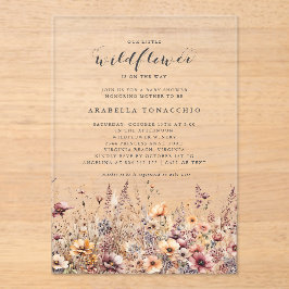 Our Little Wildflower Fall Floral Baby Shower アクリル招待状